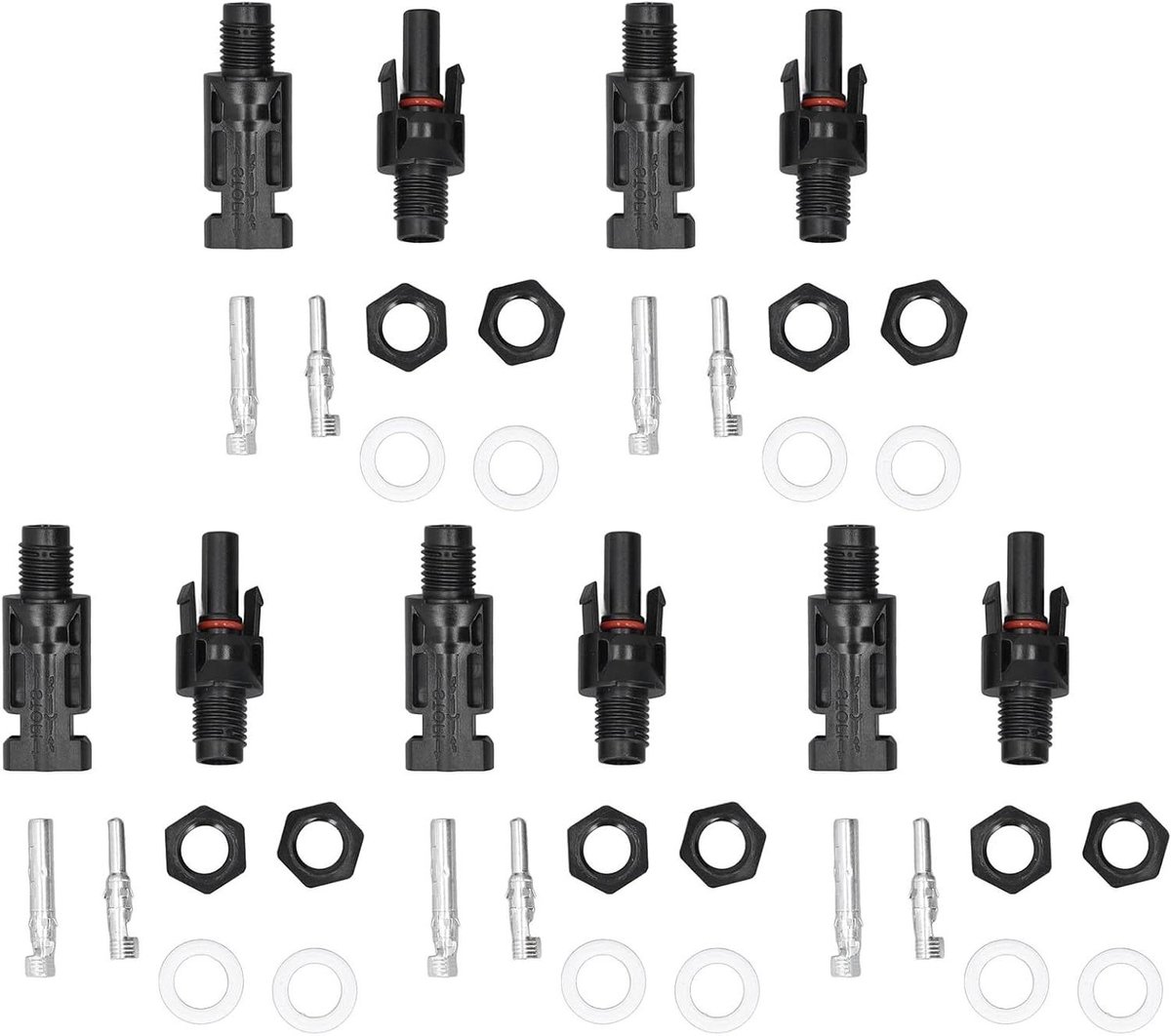 Zonnetakconnectoren - Zonnepaneelverbinding - Zonne-energie Installeren - UV-bescherming - 5 Sets - Zwart