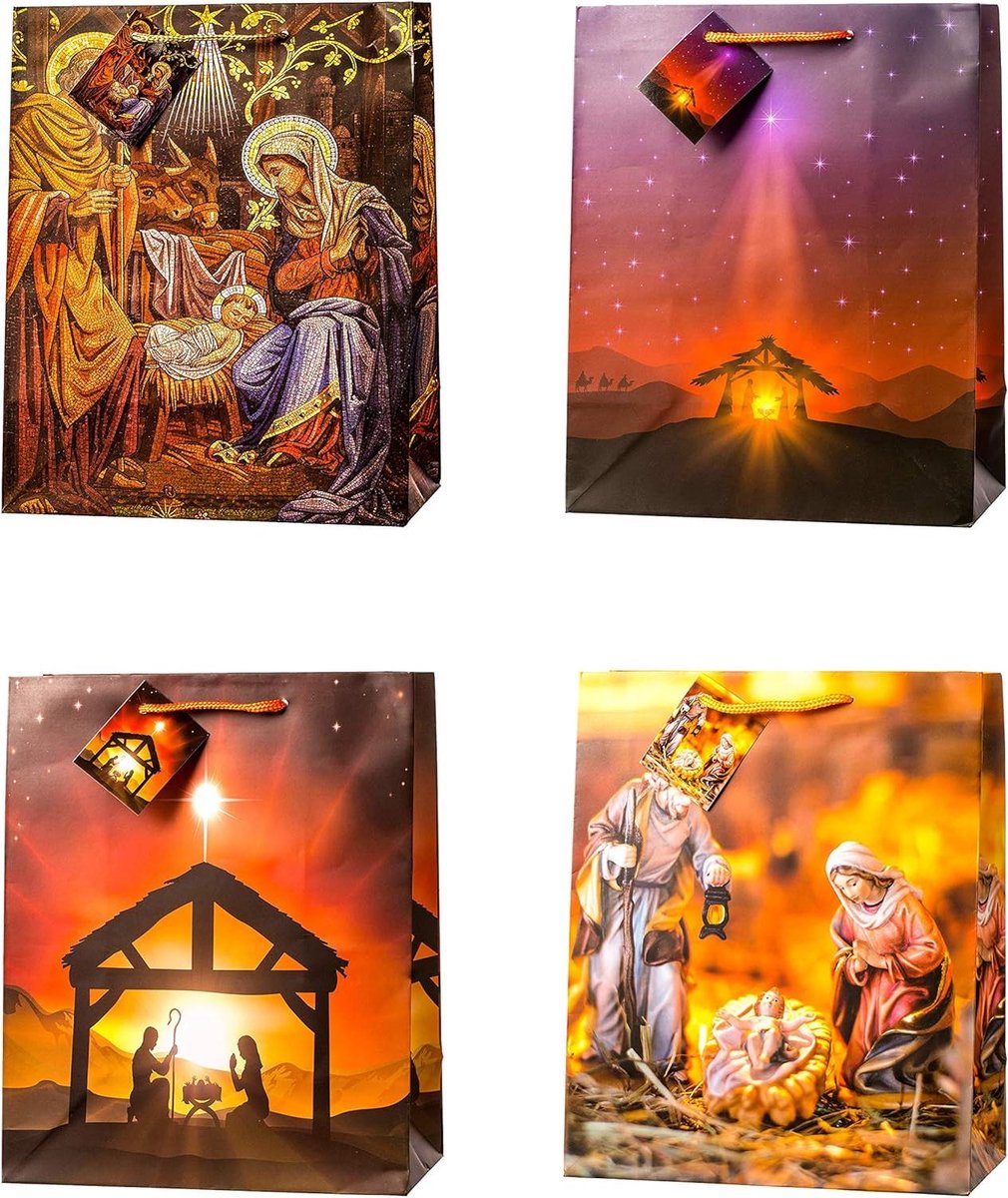 Cadeauzakjes - Feestelijke Verpakking - Sinterklaas en Kerst - Scheurvast Materiaal - 32 x 26 cm - Kerstmotieven
