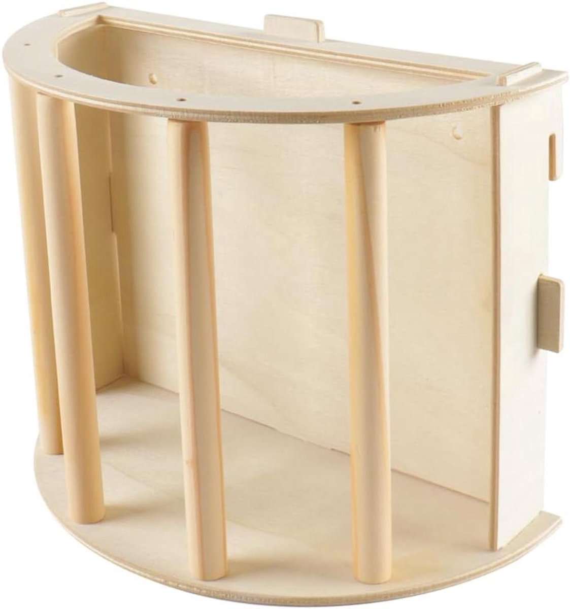 Hooi Voerbak - Hooi Rek - Net Kooi - Natuurlijk Hout - 25 cm - Houtkleur