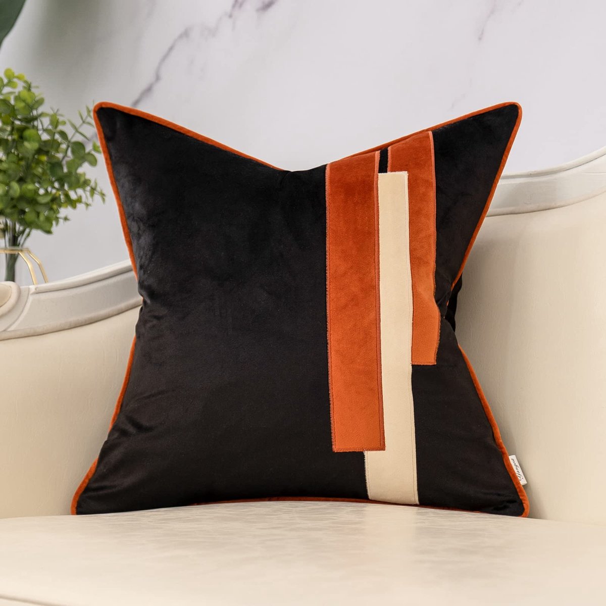 Sierkussenhoes gestreepte patchwork kussenhoes moderne 45 x 45 cm kussensloop voor bank bank slaapkamer woonkamer woondecoratie