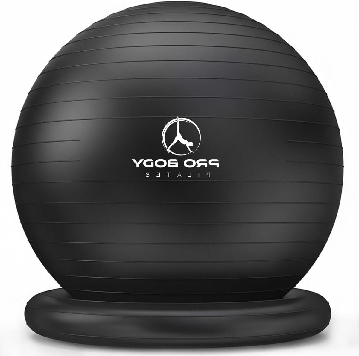 Oefenbalstoel Systeem - Fitnessbal Stoel - Actief Zitten - Met Stabiliteitsbasis - 65 cm - Zwart