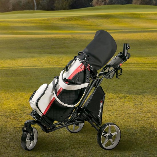 Golfkar - Golftrolley Pushwagen - Golfen op de baan - 360 graden zwenkwiel - Niet gespecificeerd - Zilver — afbeelding 4