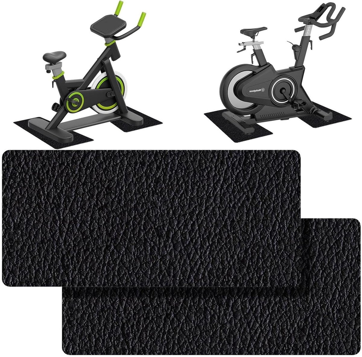 Fitnessmatten Set - Ondermat Loopband - Bescherming Vloer - Geluidsisolerend - 28 x 70 cm - Zwart