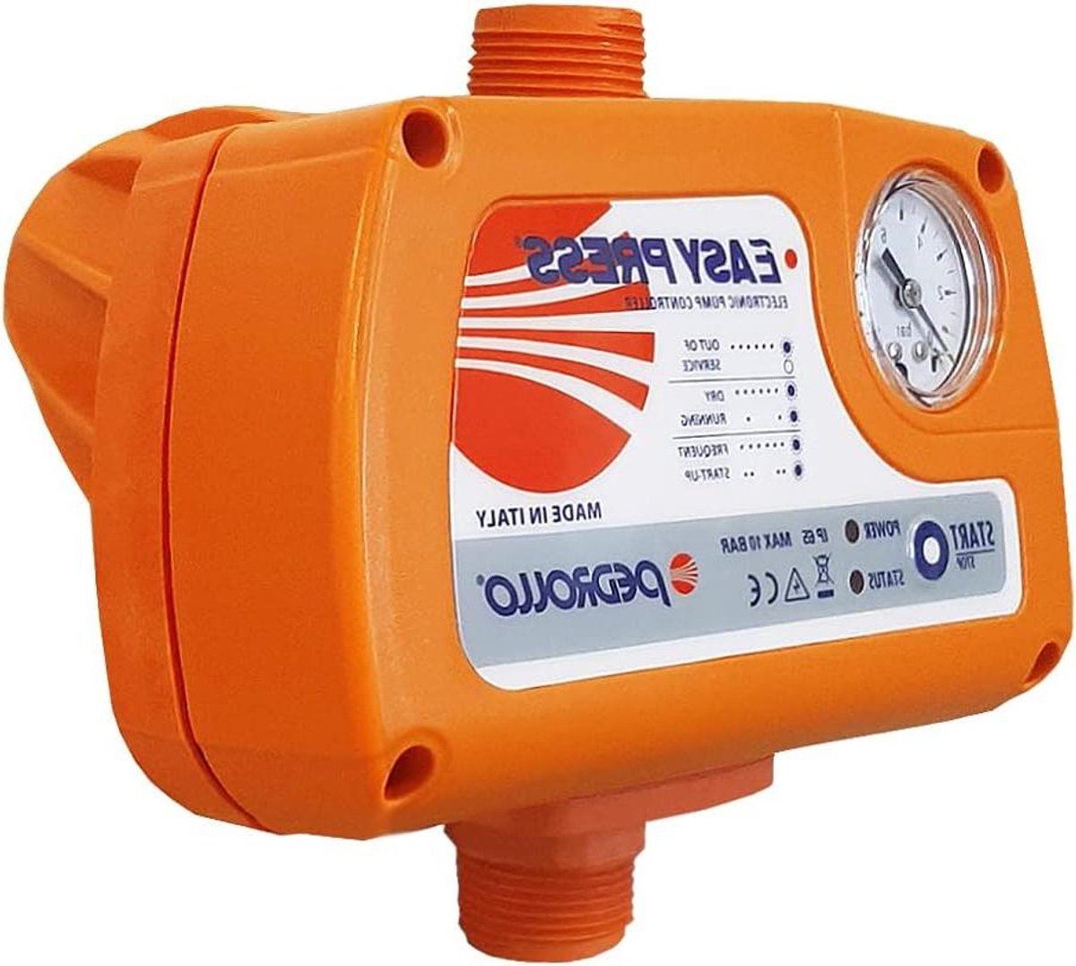 Drukpomp - Boosterpomp Verhogingspomp - Waterdruk Verhoging - Met Manometer - Tot 2 pk - Oranje