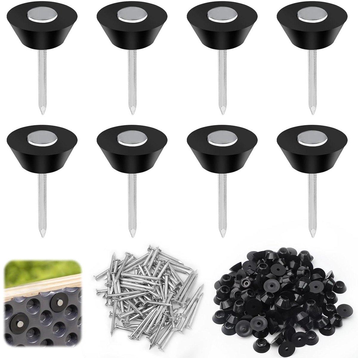 Afdichtspijkers Noppenbaan - Folienagels Bevestigingen - Bouw Isolatie - Roestvrij Staal - 80 Stuks 3.5x30mm - Zilver
