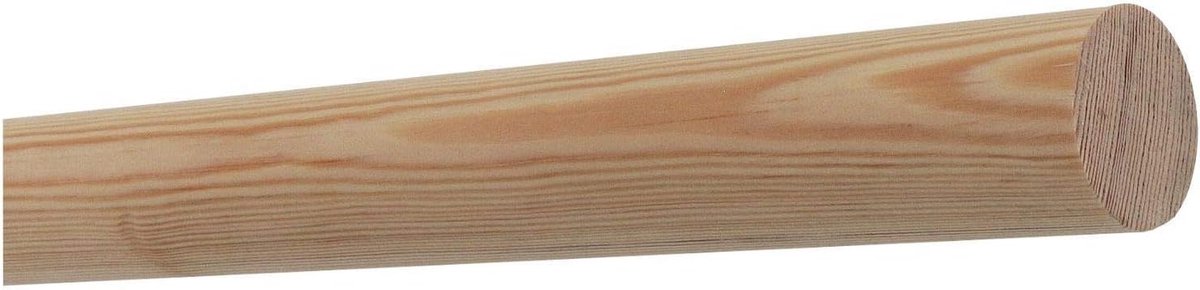 Houten Leuning - Gelakt Grenen - Trappen en gangen - Verwerkte uiteinden - Ø 42 mm - Zwart