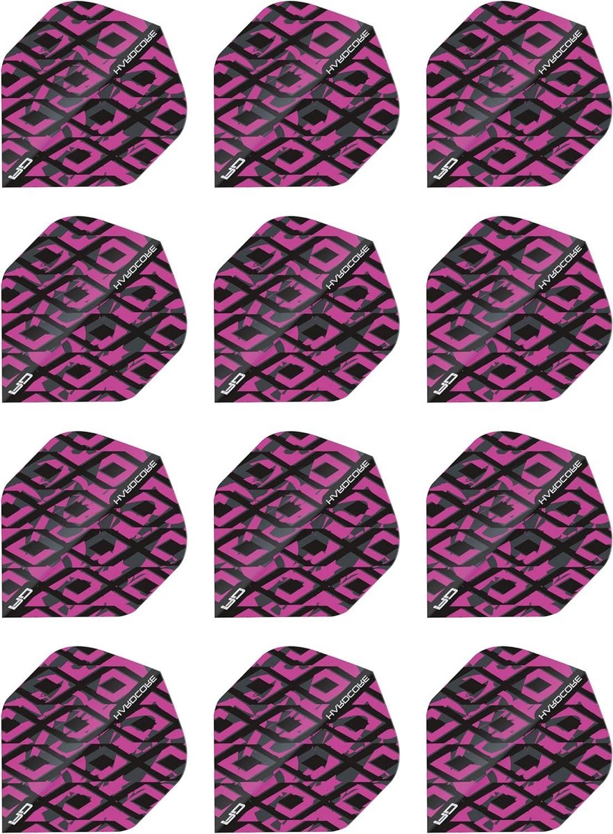Dart Flights - Vliegers - Darts Spelen - Extra Dikke Kwaliteit - 12 Stuks - Zwart Roze