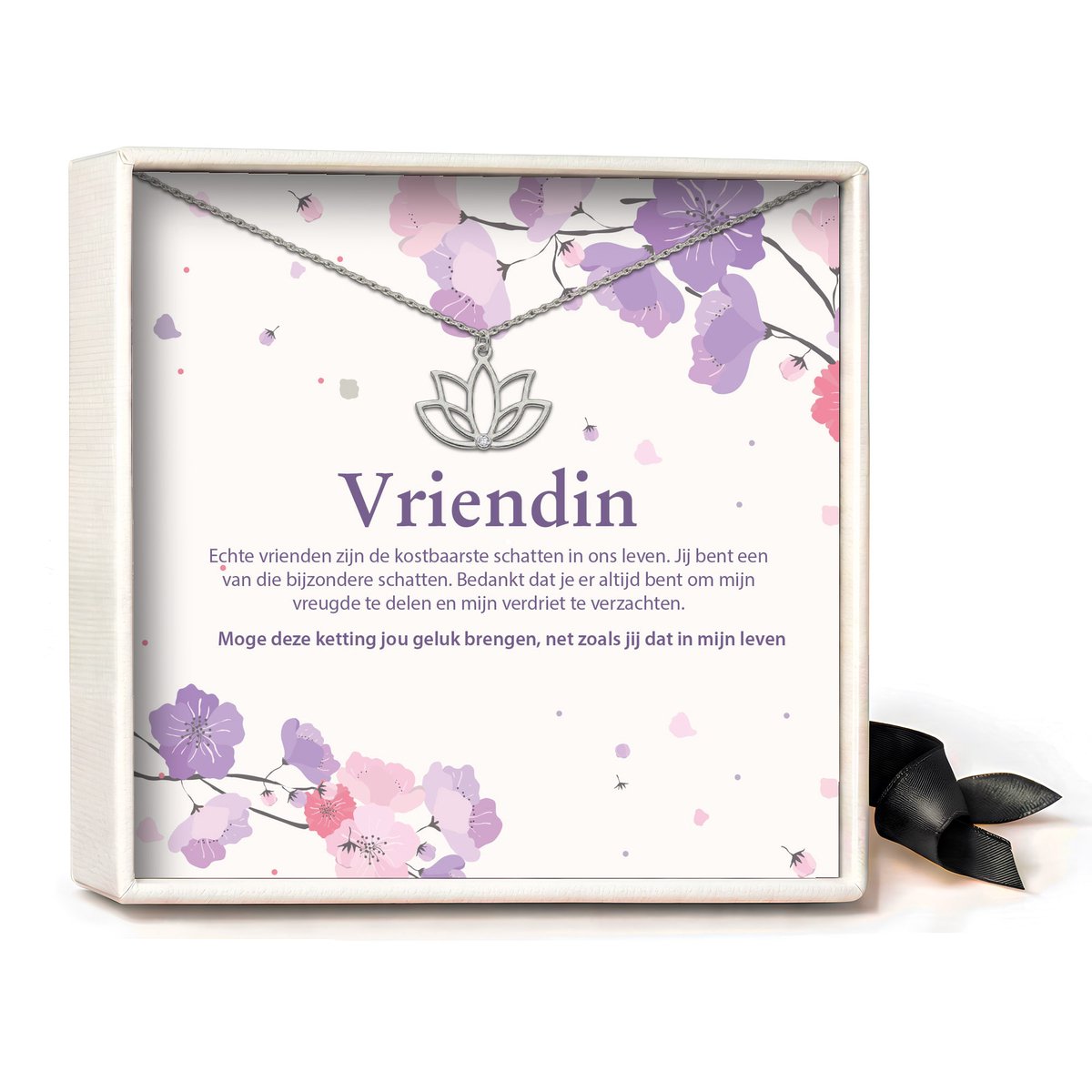 Pera Jewelry - 925 sterling zilveren Lotus ketting - Vriendin - Collier - Ketting Dames - Ketting met Hanger
