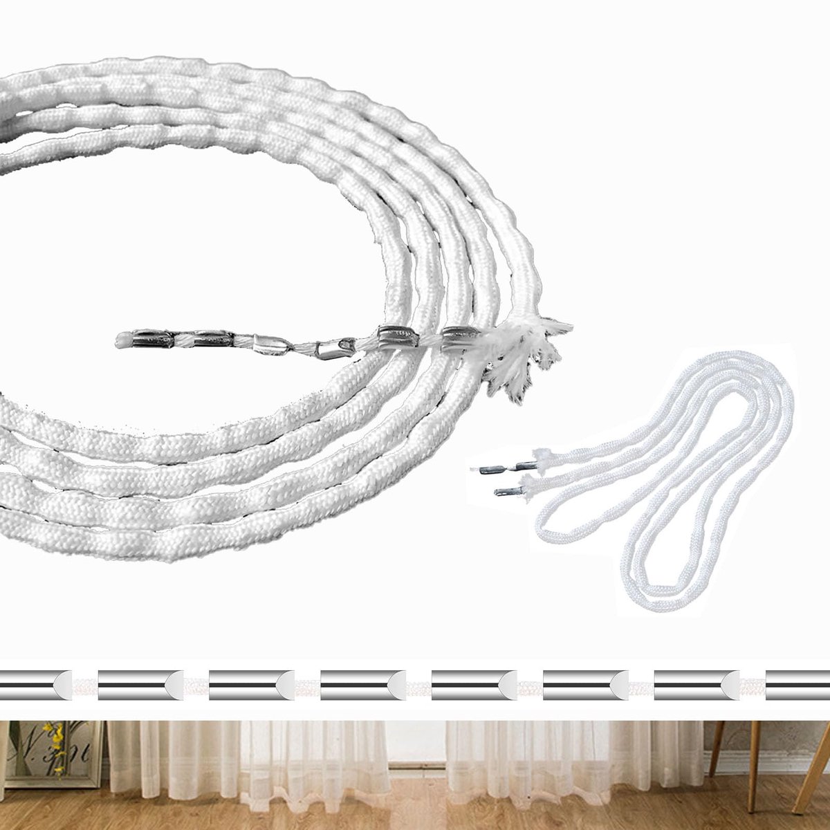 Gordijngewichten voor zomen, 5 meter gordijngewichten tape, duurzame en elegante gordijngewichten, draad voor het verhogen van het gordijngewicht en het voorkomen van flappen van gordijnen