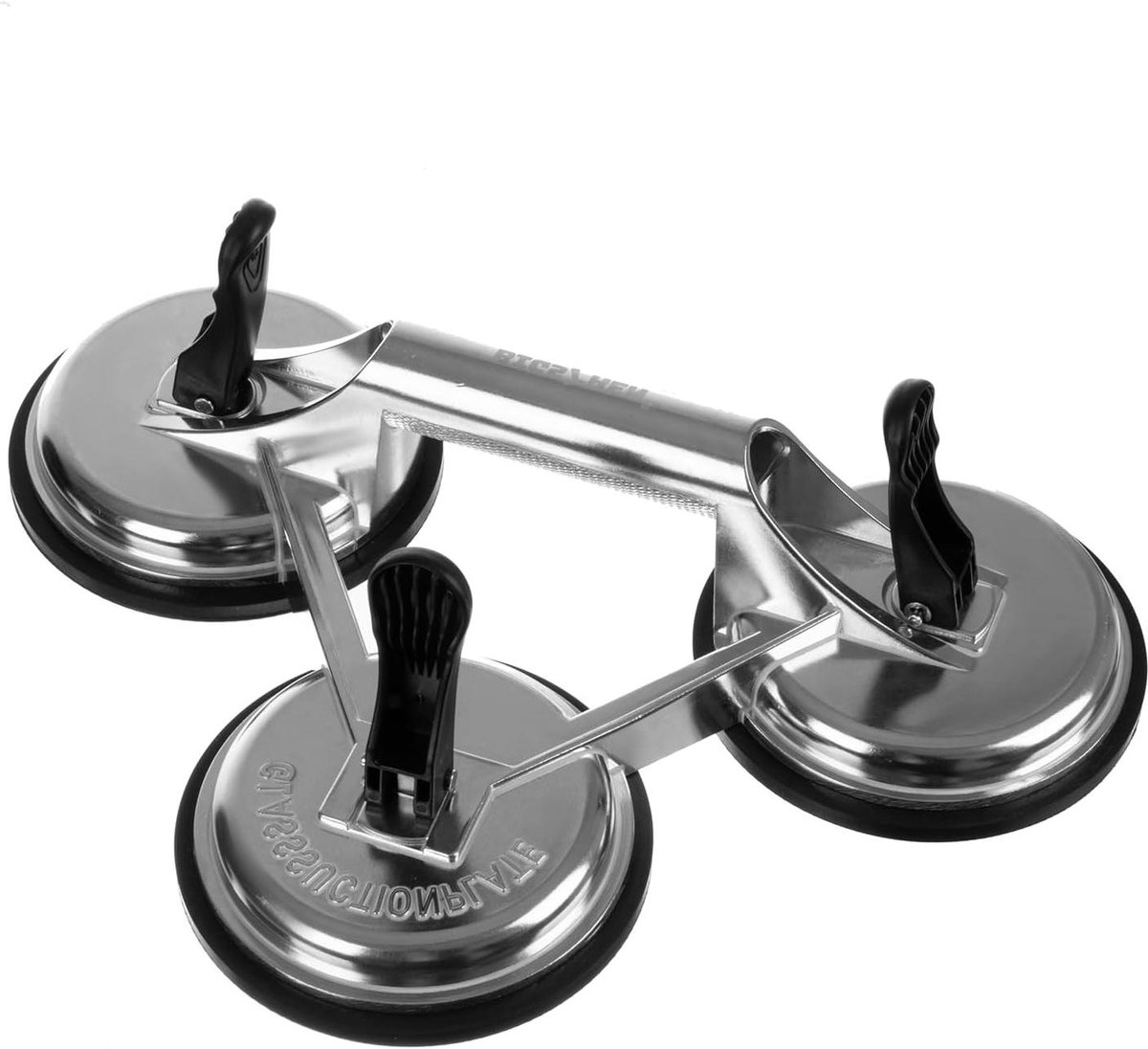 Triple Suction Cup - Vacuum Lifter Glass - Transport Platen - 150 kg Draagvermogen - 120 mm Diameter - Zilver