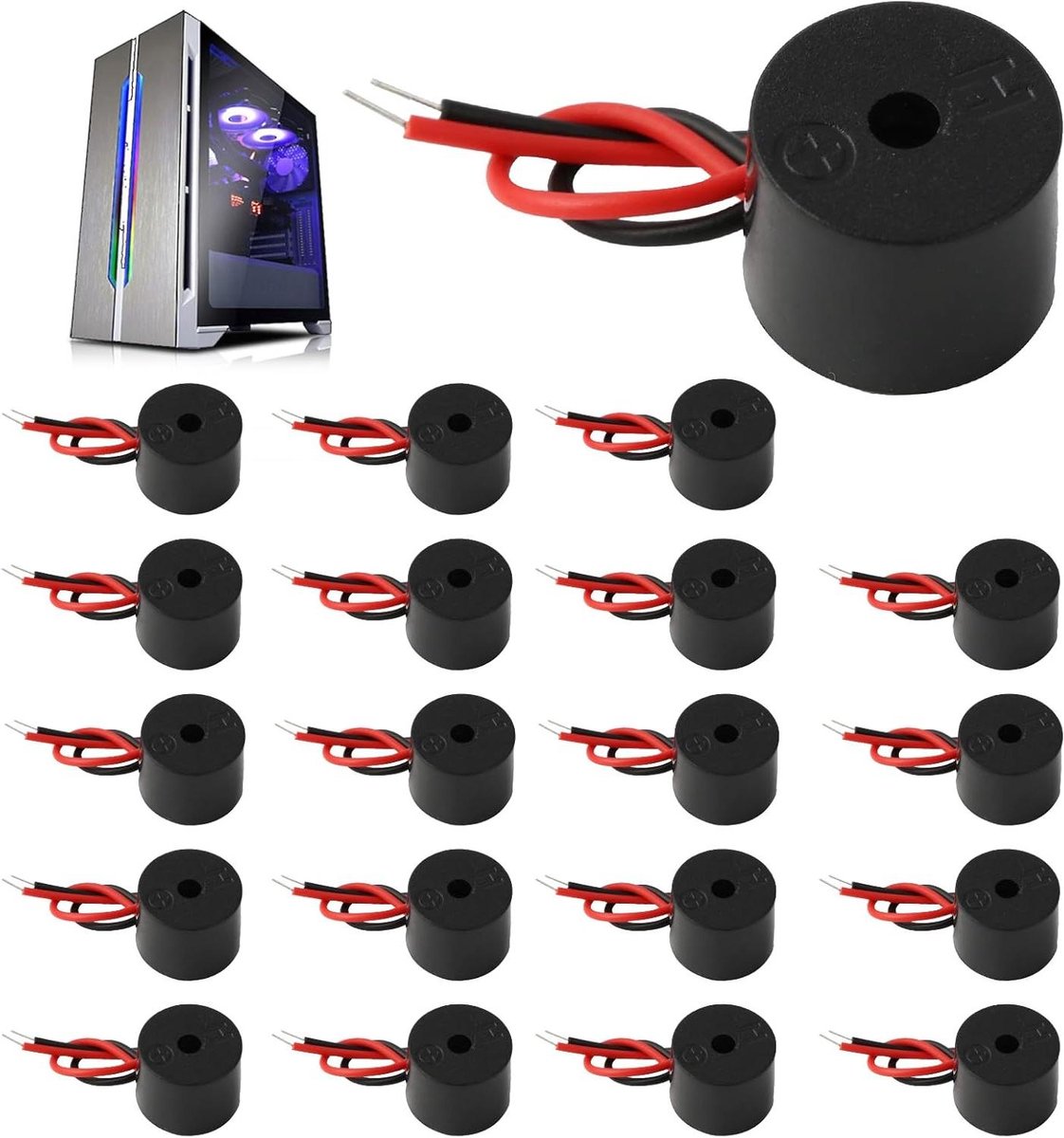 Elektronische Buzzer - Alarm Geluidssignaal - Apparaten Melder - Hoge Luidheid - 20 stuks 85dB - Zwart