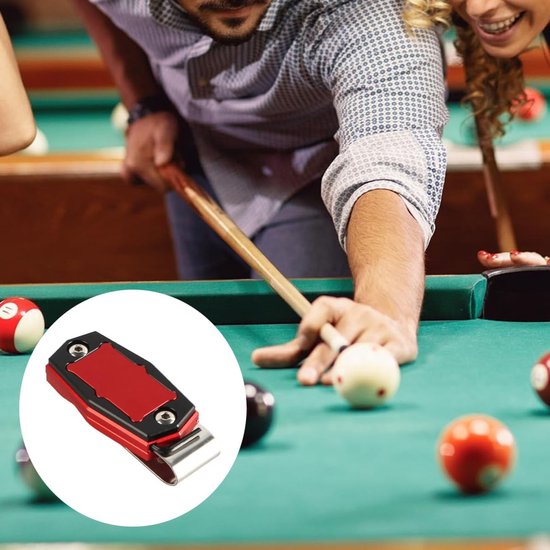 Poolkrijthouder - Krijthouder - Biljart Spelen - Magnetische Bevestiging - Compact - Rood — afbeelding 3