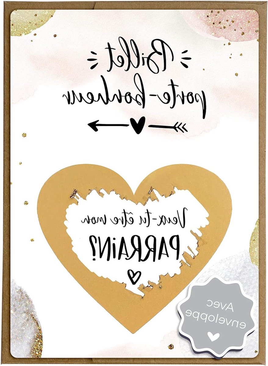 Kraskaart Peetvader Verzoek - Geboorte Aankondiging Kaart - Vragen Stellen - Vooraf Bevestigd Krasgebied - 15.8 x 11 cm - Goud