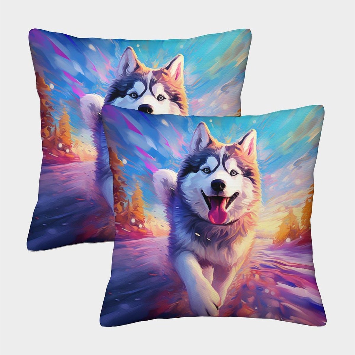 Set van 2 kussenslopen voor honden, vierkant kussen, decoratieve sierkussen, dierenkussen, onzichtbare rits, hoezen voor bank, bank, woonkamer, slaapkamer, kussenslopen, 40 x 40 cm