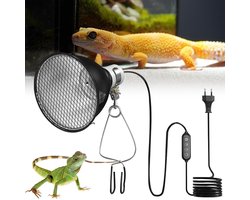 Verwarmingslamp Terrarium - Reptielenlamp Warmtelamp - Reptielen Warm Houden - Efficiënte Thermische Reflectie - 200 W - Zwart