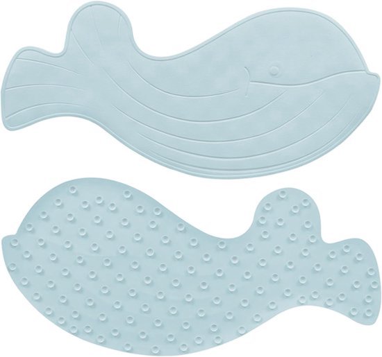 Antislip Kinder Badmat - Rubbermat met geweven patroon - Zuignappen - Schimmelbestendig - Wasbaar in de machine - Lichtblauw