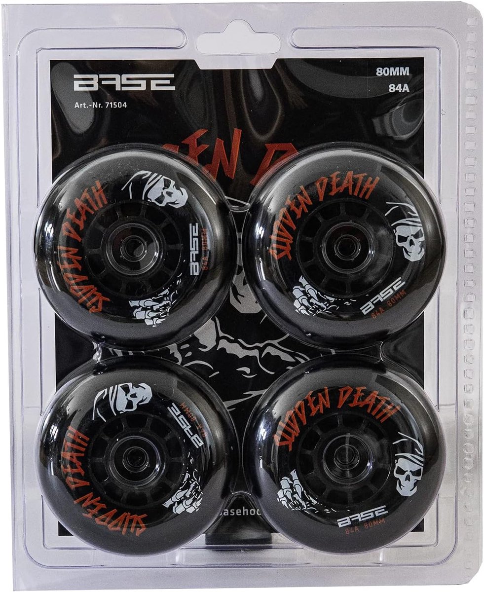 Inline skate wielen - Skeelerwielen rolschaats - Outdoor skaten - Extreem duurzaam - 80 mm - Zwart