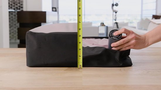 Vacuüm Packing Cubes - Reisorganizer Kledingzakken - Bagage Comprimeren - Inclusief Mini Vacuümpomp - 2XL - Zwart en Olijfgroen — afbeelding 5