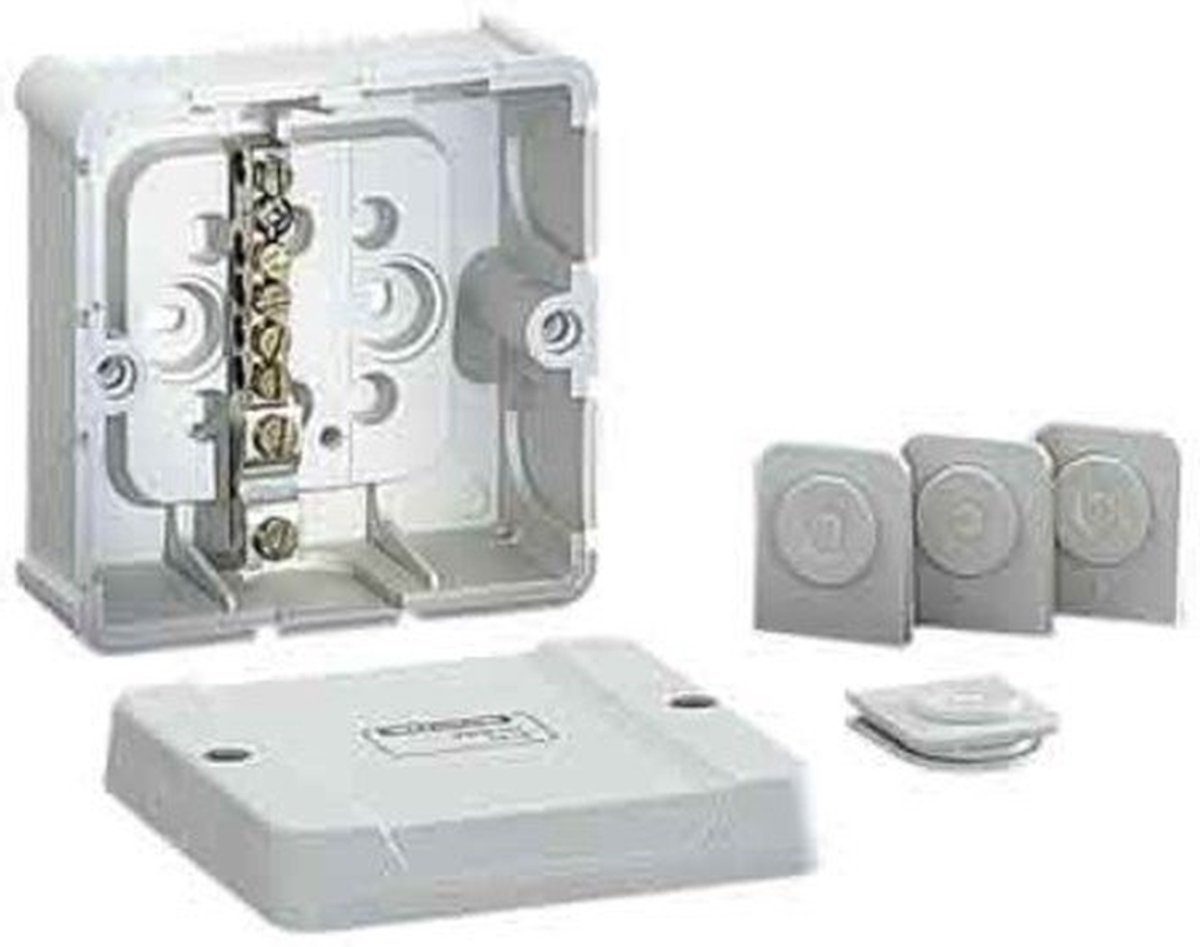 Aansluitkast - Verdeelbox Elektra - Elektrische Installatie - IP54 Waterdicht - 88x88x49 mm - Grijs