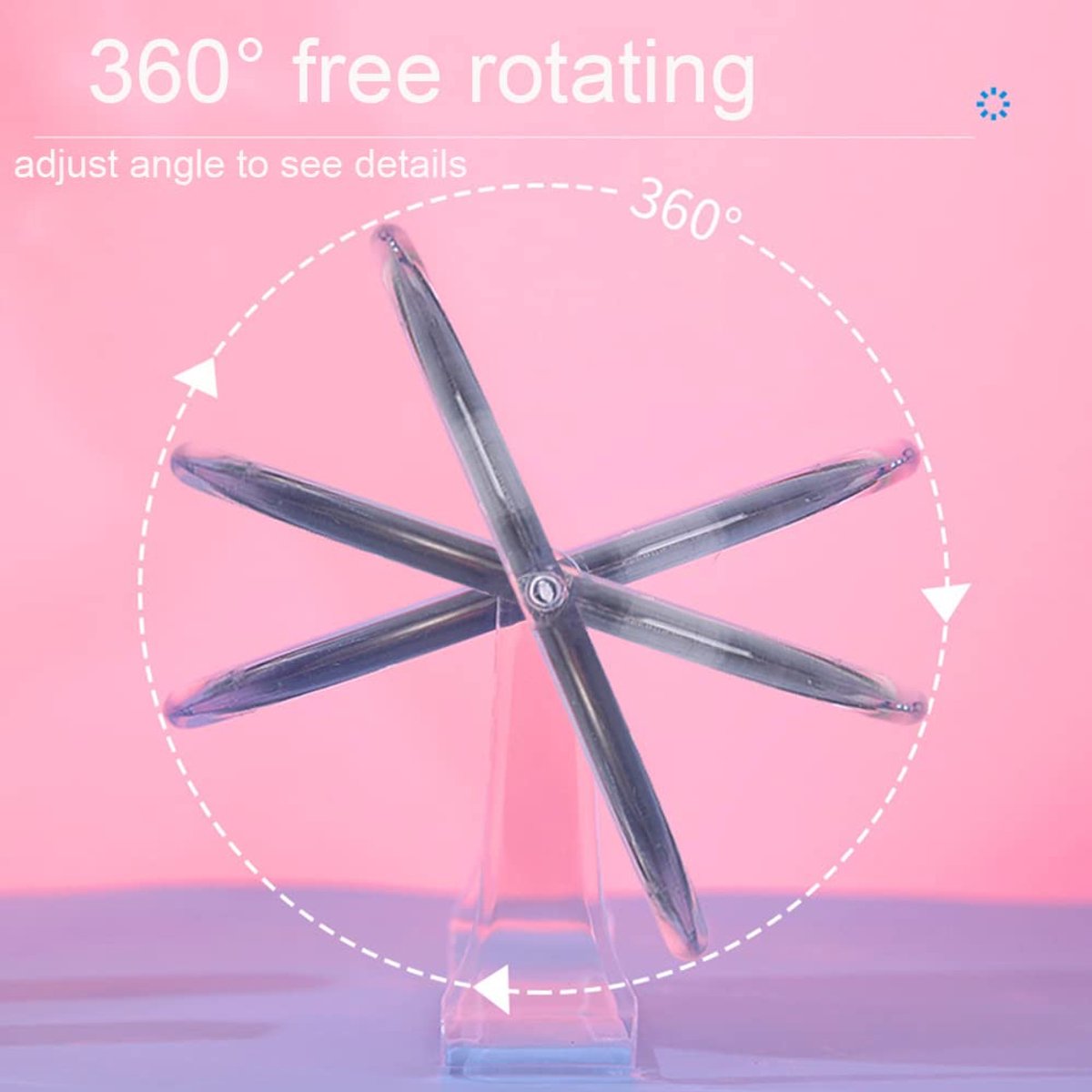 360 Draaibare Make-upspiegel Dubbelzijdige Bureau Make-upspiegel Opvouwbare Tafelspiegel Volledige Lengte Cosmetische Spiegel Vrijstaande Spiegel voor Badkamer Slaapkamer (Rond)