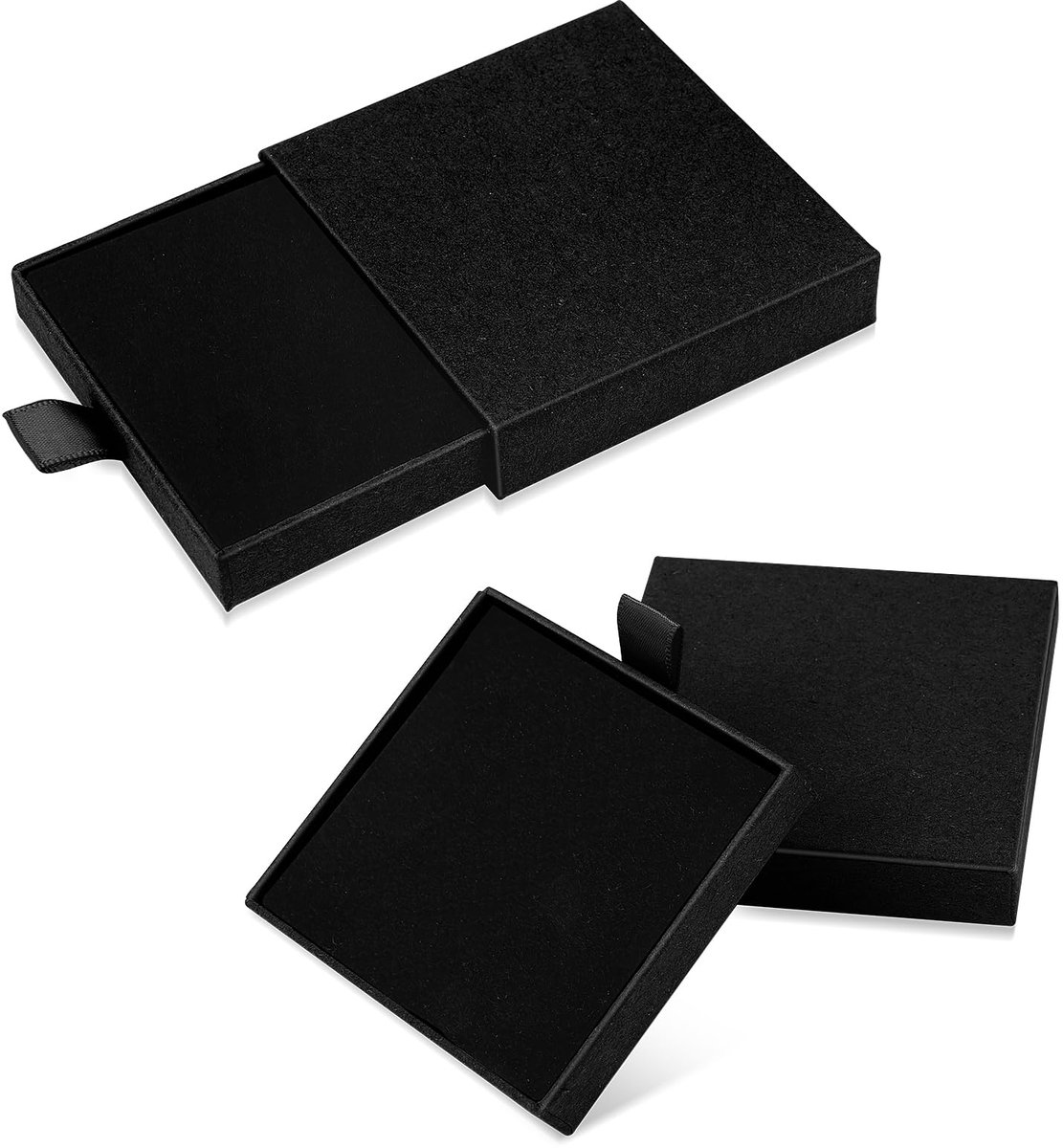 2 stuks sieradengeschenkdoos, klein, voor armbanden, halskettingen, oorbellen - vierkant sieradendoosje van kraftpapier, kleine sieraden opbergdoos