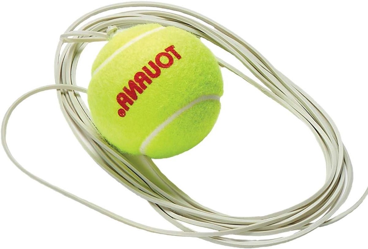 Tennistrainer Bal - Trainingsbal Tennis - Slagen Oefenen - Universele Pasvorm - 4 inch Lengte - Grijs