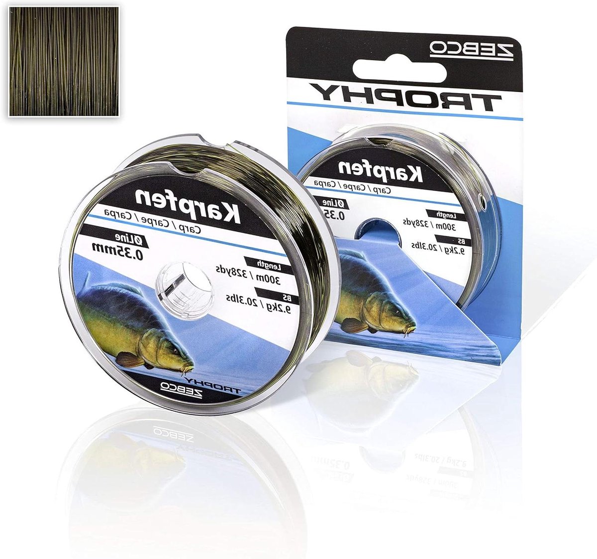 Monofilament Vislijn - Karperlijn Visdraad - Vissen Vangen - Hoge Knopensterkte - 0.25 mm 300m - Camou-dark