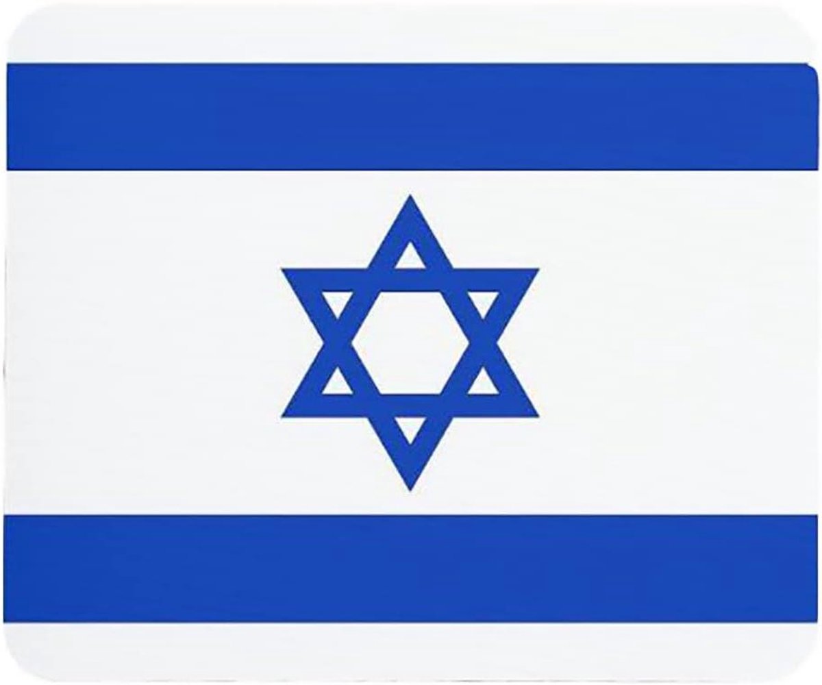 Muismat Vlag Israël - Bureau Accessoire - Thuiswerken Kantoor - Anti-slip Rubberen Basis - 24x20 cm - Vlag
