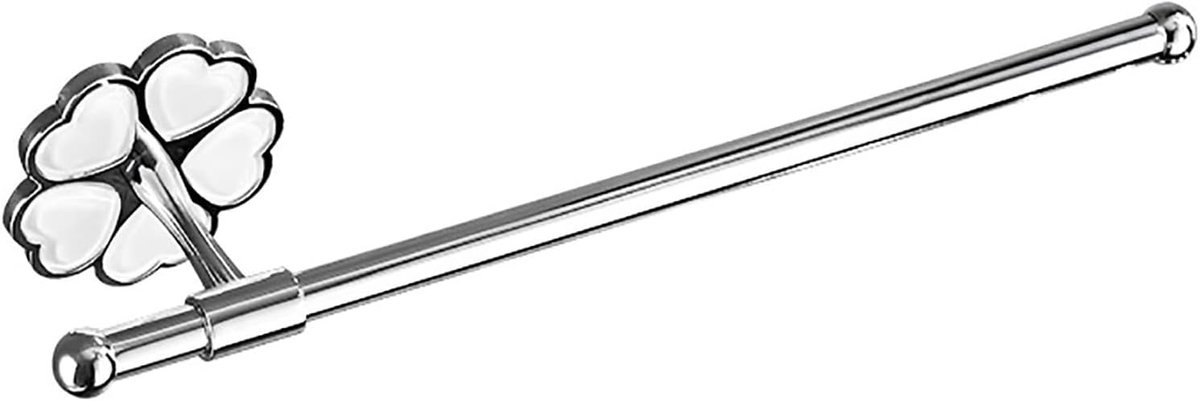 RVS Enkele Handdoekstang Rails - 32 cm / 12,6 inch Muur Badhanddoekenhouder, Geen Ponsen Handdoekenrek met Bloem voor Keuken en Badkamer, Goud of Zilver (Zilver)