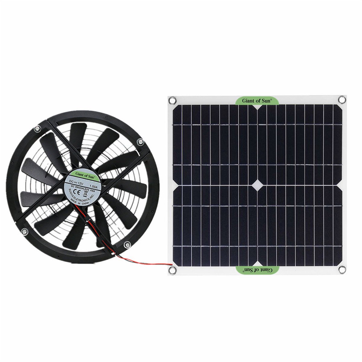 100W siliconen zonnepaneel, zonnefolie, 12V ventilator op zonne-energie, 10 inch mini koelventilator, zonneventilator, zonne-afzuigventilator, Ven STOL