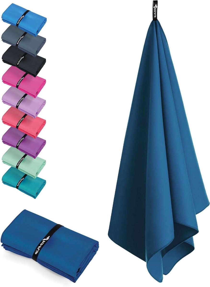 Microvezel Handdoek - Sportdoek Strandlaken - Compact Reizen - Sneldrogend Absorberend - 180x90cm - Blauw