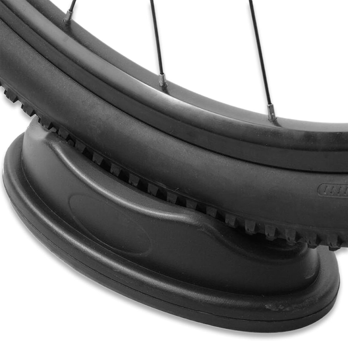 Voorwiel Steunwiel - Fietsplatform Trainer - Binnen Fietsen - Beschermt Vloer Wiel - 24 cm - Zwart