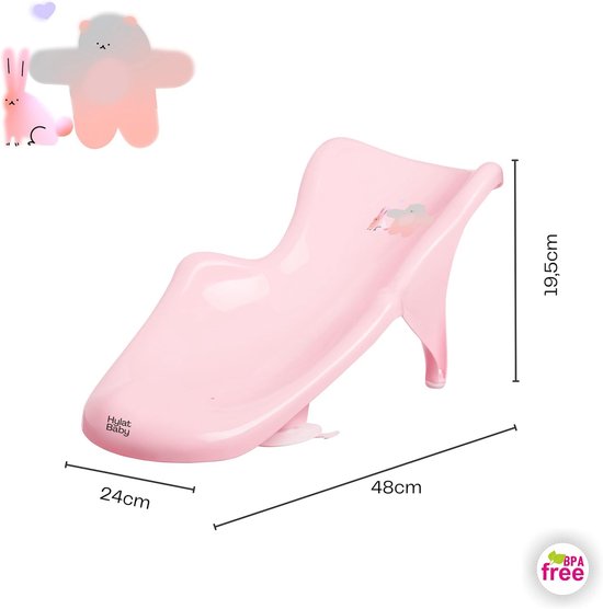 Baby Bad Inzet - Baby Zitje Bad - Veilig Baden - Antislip Zuignappen - 48x24x19.5cm - Roze — afbeelding 3