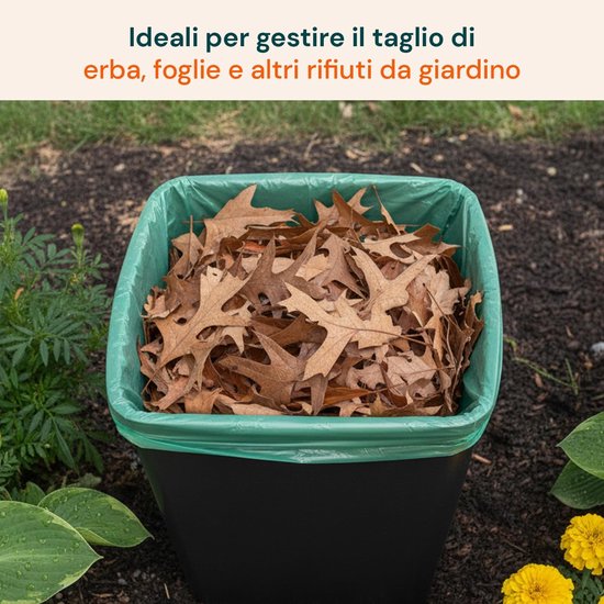 Set van 10 XL Tuinzakken met Handgrepen voor Groenafval 50L Robuust Groen — afbeelding 5