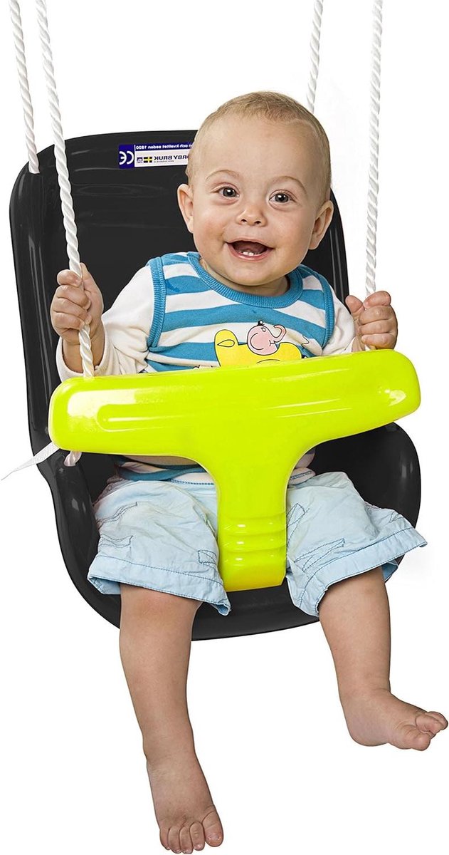Babyschommel - Babyzitje Schommelzitje - Veilig Spelen - Extra Hoge Rugleuning - 45 x 36 x 38 cm - Zwart