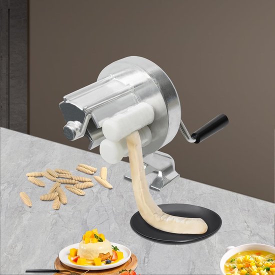 Handmatige Pastamachine - Deegroller Pastamaker - Thuis Pasta Maken - Vastzetbare Klem - Tot 5 cm dikte - Zilver van Merkloos — afbeelding 4