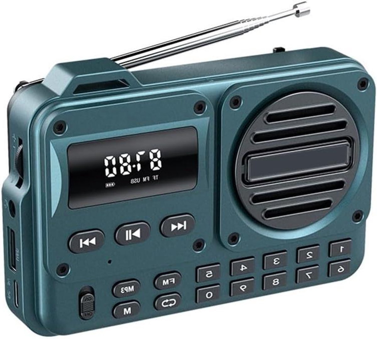 Draagbare Radio - Draadloze FM Radio - Muziek Luisteren Buiten - Krachtige 5W Speaker - 11.8x3.4x7.4 cm - Blauw