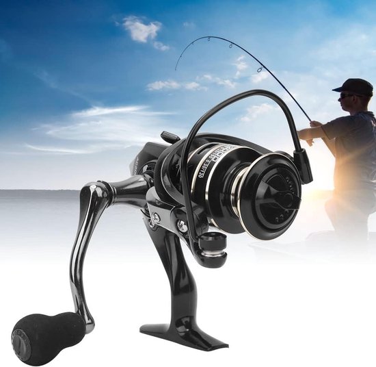 Vismolen - Spinning Reel - Vissen - Volledig metalen constructie - 5.2:1 - Zwart — afbeelding 2