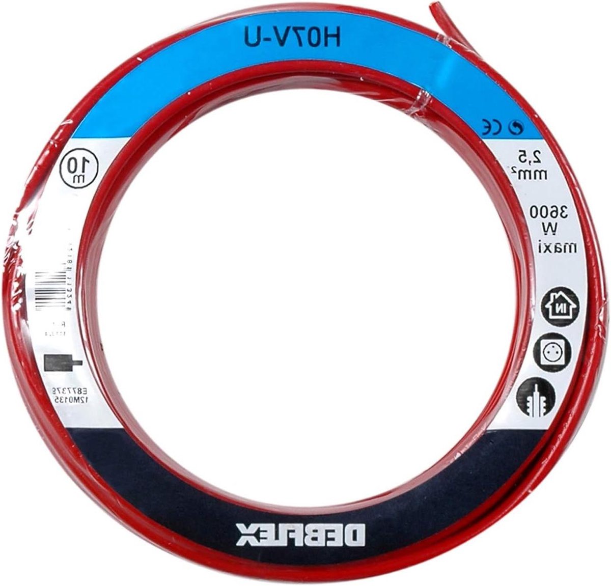 Elektrische kabel - Stroomkabel spoel - Apparaten aansluiten - Milieuvriendelijk materiaal - 10 meter - Rood