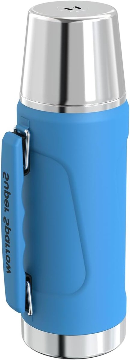 Thermosfles - Waterfles RVS - Actieve Levensstijl - Lekvrij Draai & Schenk - 1 Liter - Blauw