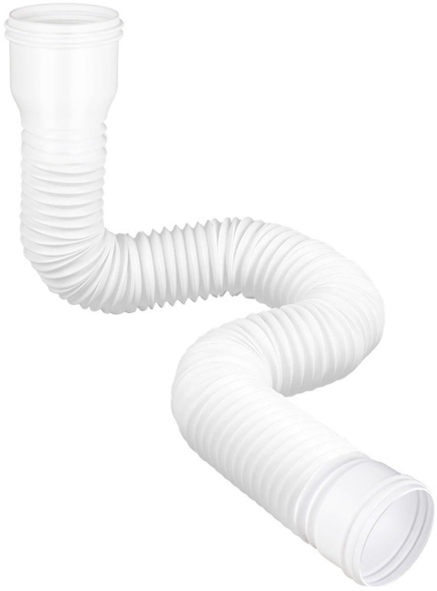 Flexibele valpijp, verlenging, afvoerpijp, verlengingen, flexibel, rond, voor 80/100 mm, regengooten, valpijp, afvoer, gootpijp, slang van 47 tot 150 cm