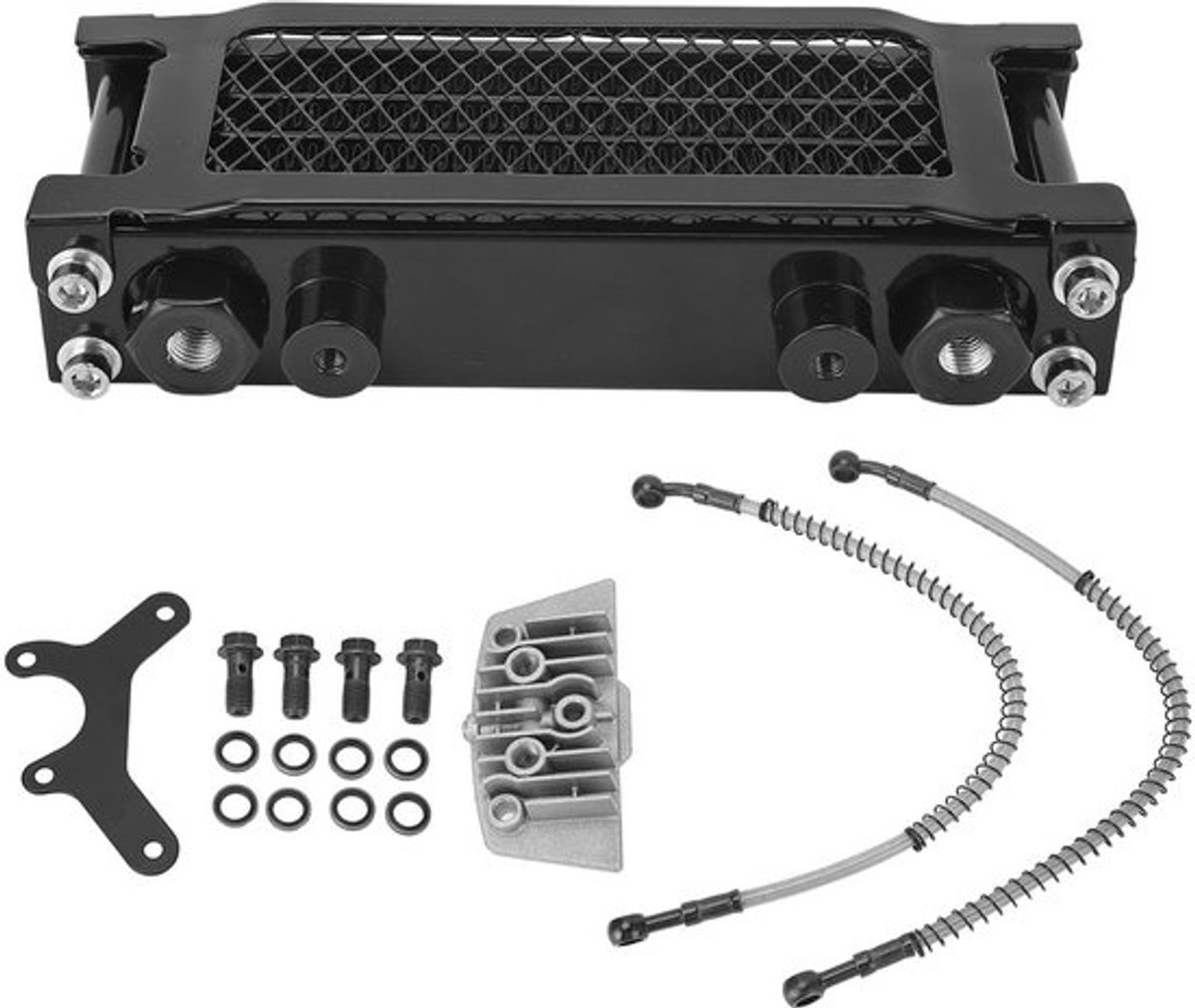 VT Goods - Motoroliekoeler - Aluminium - Hoog rendement - Zwart
