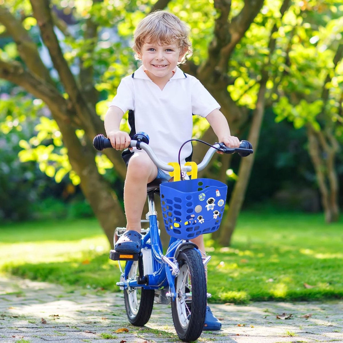 Cosensi - Kinderfietsmand - Fietsaccessoires - Afneembaar en Waterdicht - Blauw - Robuuste Fietsmand - Geschikt voor Jongens en Meisjes - 20 x 15 x...