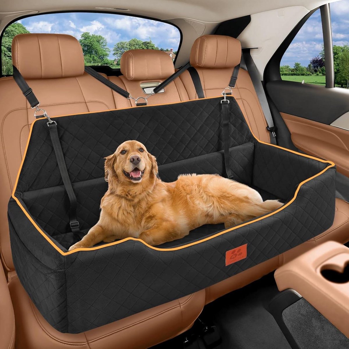 Hondenautobed - Reisstoel Hond - Veilig Reizen - Extra Groot Formaat - 110x50x50 cm - Zwart