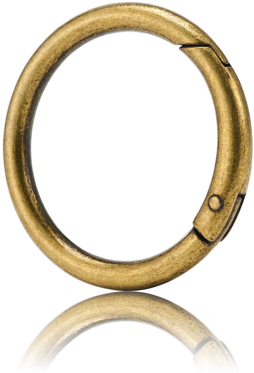 Karabijnhaak O-Ring, Metalen Ronde Verbindingsringen voor Handtassen, Sleutelhangers, Gespen, Tassen, Portefeuilles (Brons, 32mm)
