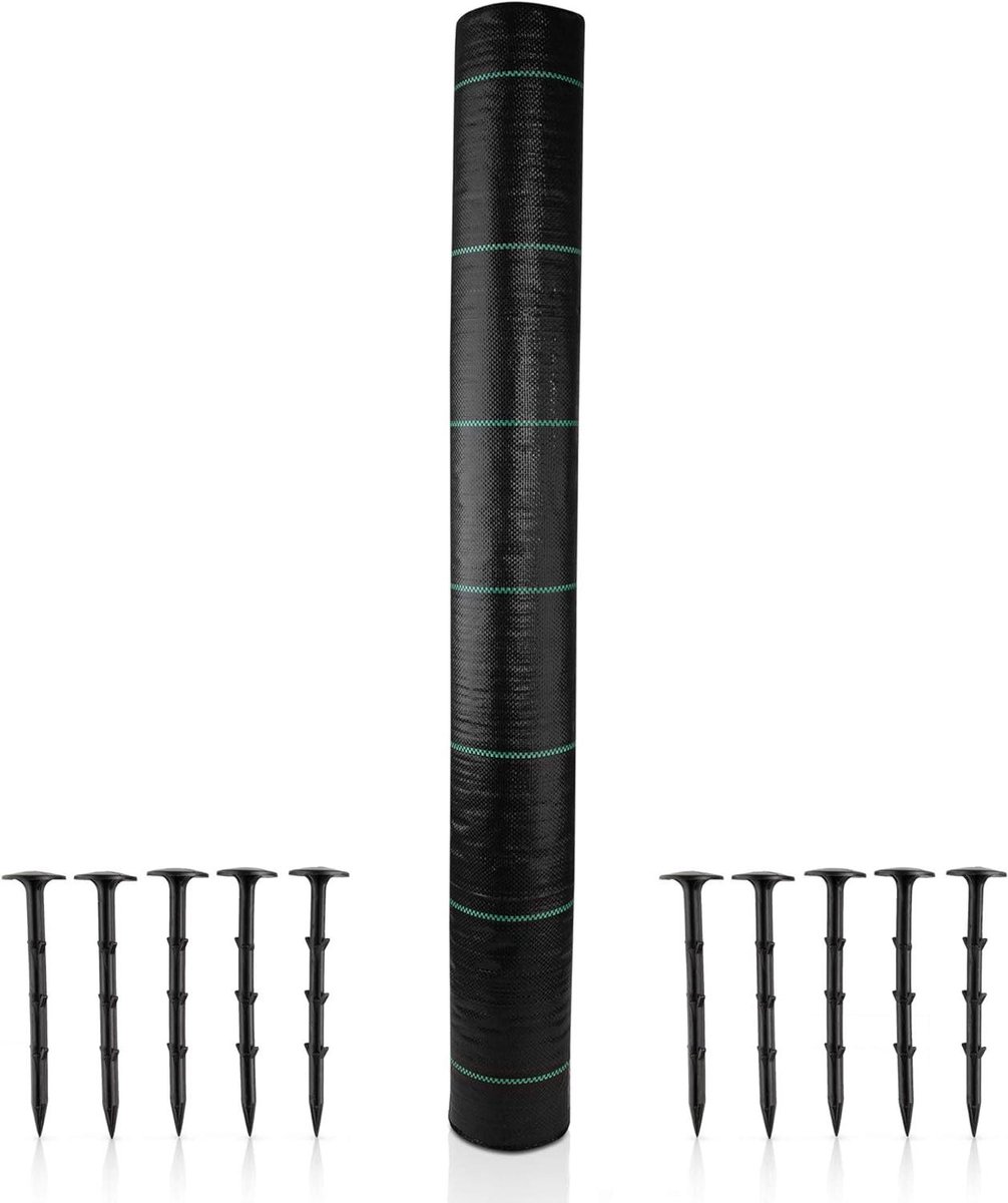 Wedoek Tuin - Weringvlies Bodembedekking - Onkruid Vrij Houden - Scheurvast Waterdoorlatend - 1m x 50m - Zwart