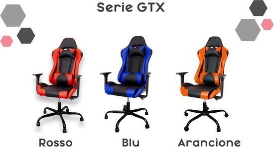 Gamestoel - Race stoel bureaustoel - Langdurig zitten - Ergonomisch ontwerp - 60 x 50 x 130 cm - Blauw — afbeelding 5