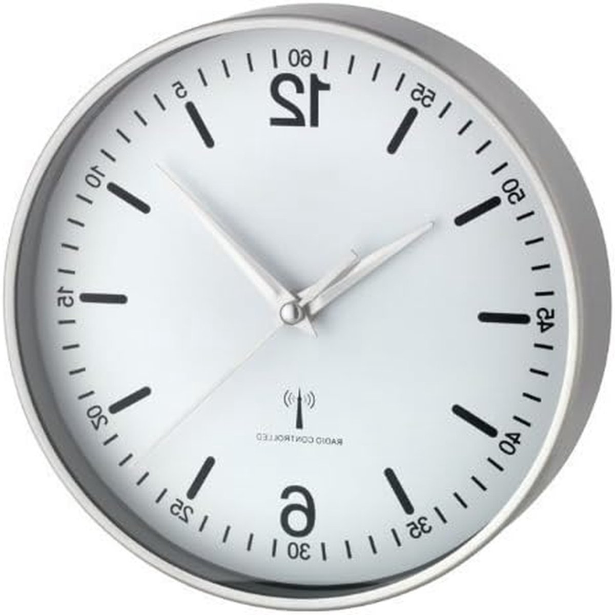 Draadloze Wandklok - Radio Klok - Tijd Weergeven - Automatische Tijdinstelling - Diameter 195 mm - Wit