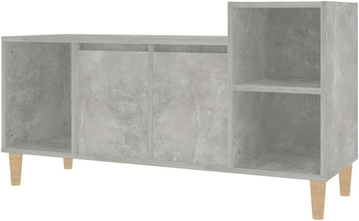 Tv-meubel - Hifi-meubel Media-kast - Opbergen Entertainment - Met LED-verlichting - 100x35x55 cm - Betongrijs