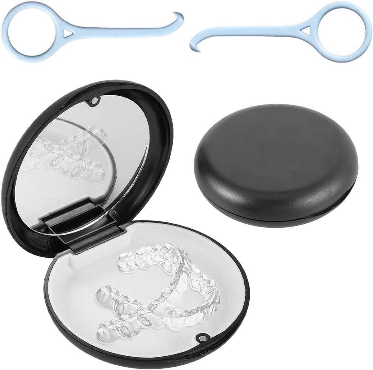 Beugelhouder - Tandprothese Doos - Veilig Opbergen - Magneetsluiting - 1 stuk - Wit